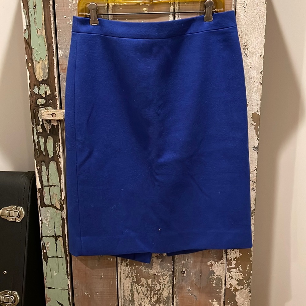 Royal blue JCrew wool pencil skirt